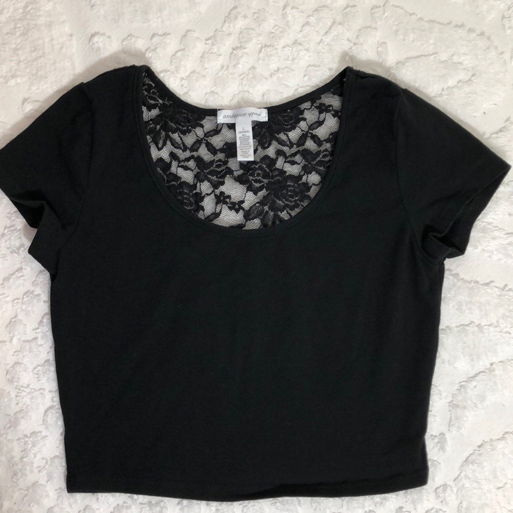 Ambiance Apparel Black  crop top size L